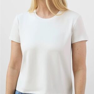Splendid Trya Crewneck Tee in Moonstone